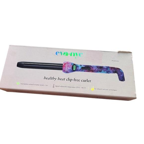 EVA NYC Hair 1" Curling Iron & Glove New Hair Style Beauty Professional Ceramic - Picture 2 of 7
